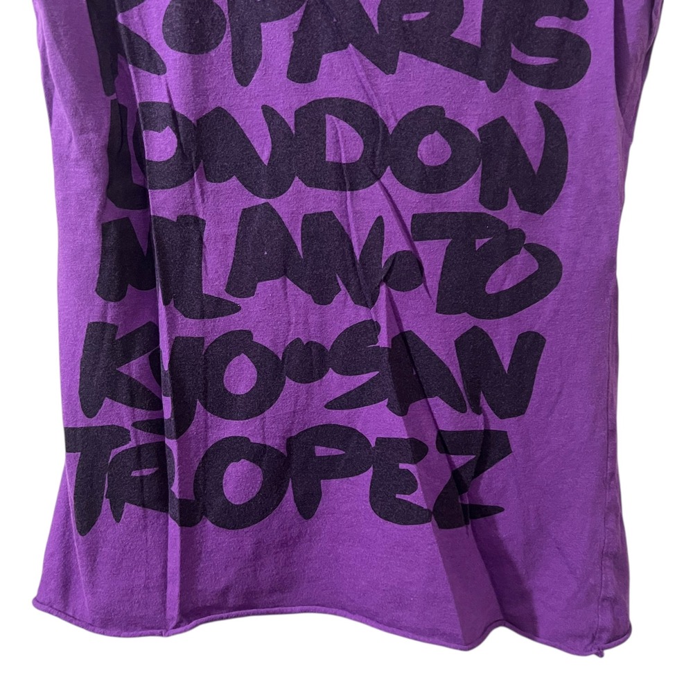 Ellemenno Graphic Cities Tee Purple Short Sleeve Top 100% Cotton Women's Size L - Picture 3 of 4